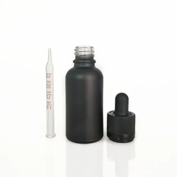 Download 30ml Matt Frosted Black Glass Dropper Bottle With ...