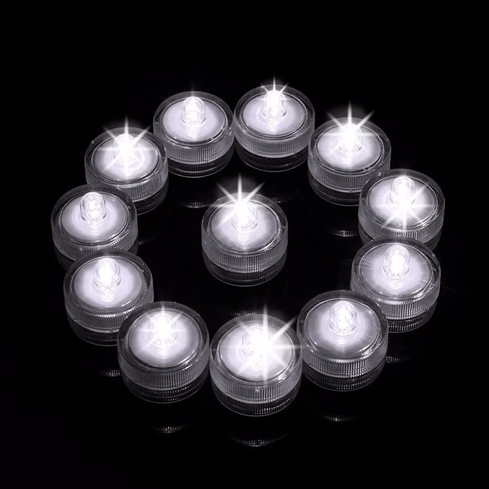 Cool White LED Submersible Tea Light Candle / LED Water proof Floral Light for Vase Decoration