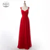 Wedding floor length Red Cheap Formal Long Bridesmaid Dress