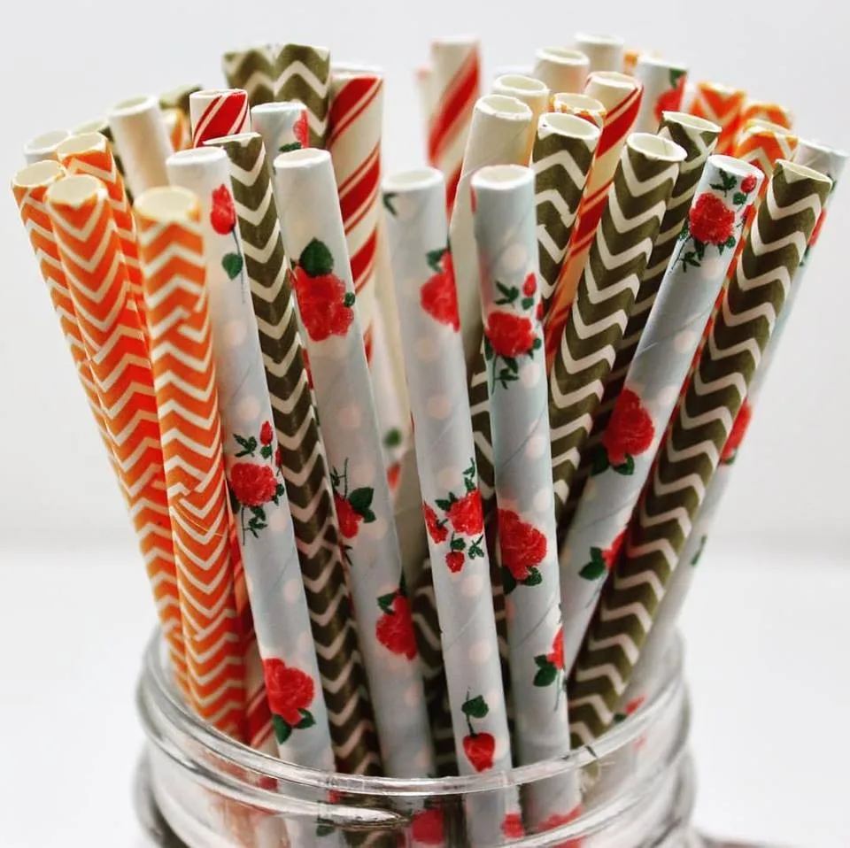 白色牛皮纸吸管可生物降解饮用吸管