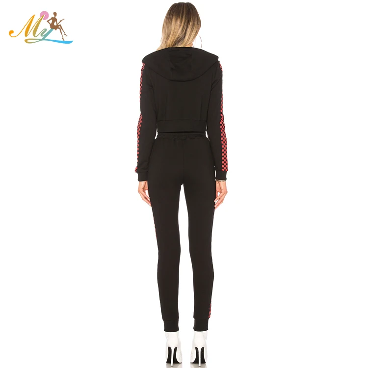 High Quality Black 100 Cotton Women Tracksuit Set For Autumn Buy Tracksuits,Women Tracksuit