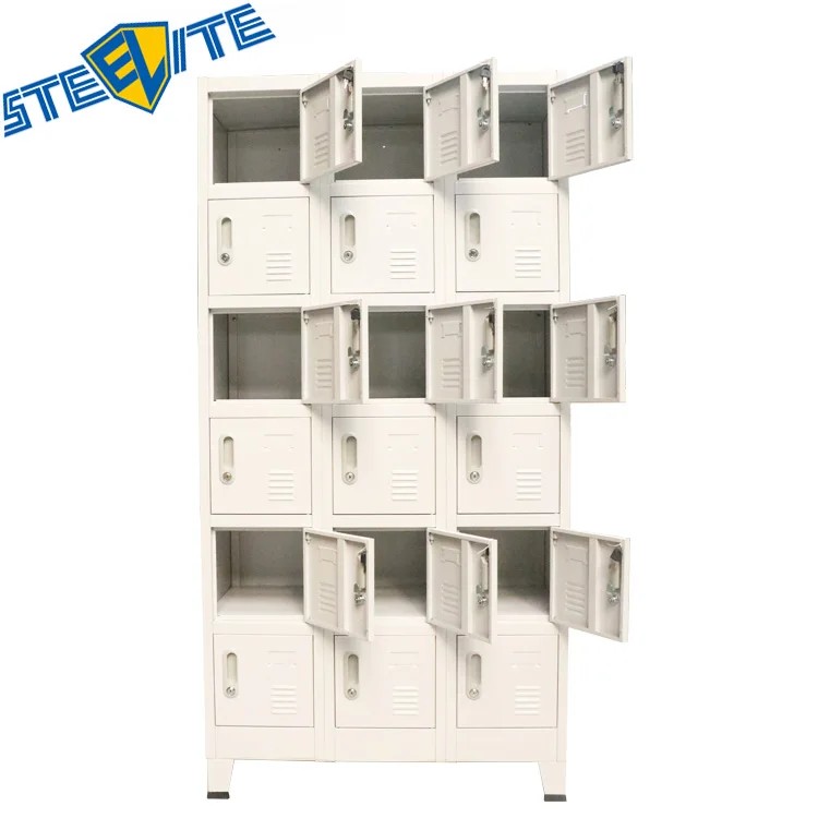 Knock Down 18 Door Metal Bathroom Corner Locker Storage
