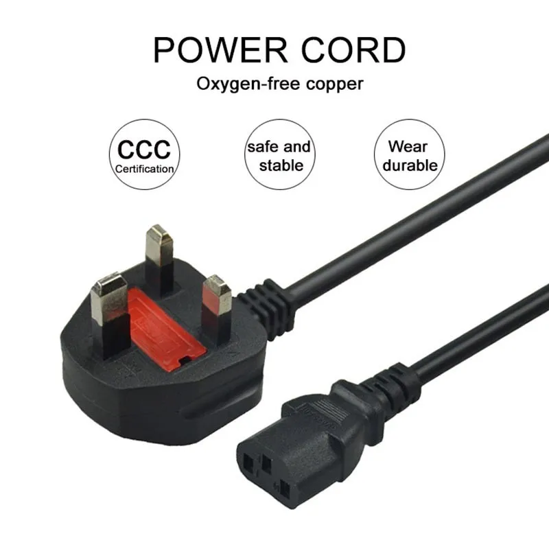 Sipu 3 Prong Ac Power Cord 220v Uk Power Cord Cable With Fuse For Computer Laptop Buy Power