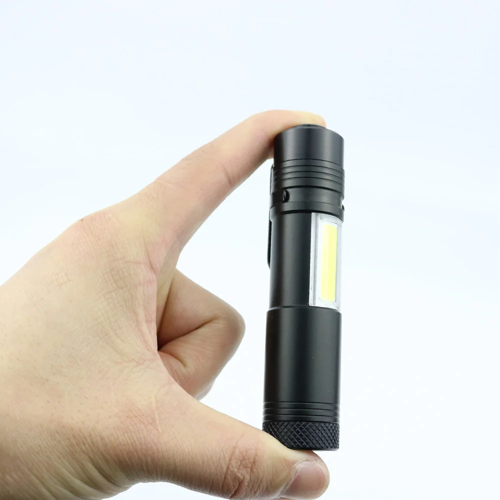 Wholesale Portable COB Torch Light Mini AA Battery Led Flashlight factory