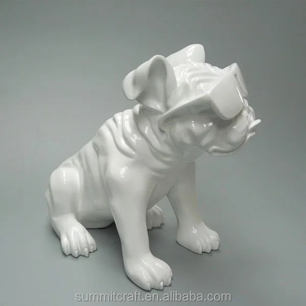 Fashion French Bulldog Figurine Resin Glasses Bulldog Statue - Buy ...
