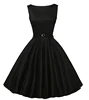 New Classic 50's Vintage Style Audrey Hepburn Full Circle Swing Dress with Belt