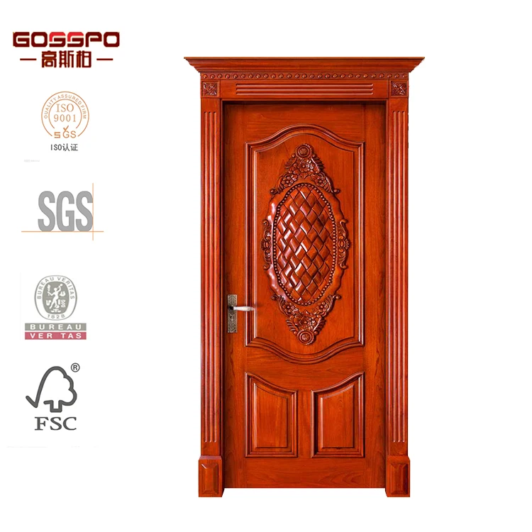 منحوتة الأبواب العتيقة الصلبة الخشب الداخلية باب دخول الباب 30 بوصة
