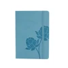 Novelty Leather Journal Notebook Planner Embossed Logo Blue Hardcover Calendar Printing Paper Notebook With Ball Point Pen
