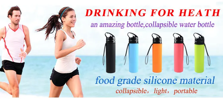 Collapsible Silicone Water Bottles Drinkware Type and Silicone Material Foldable Bottle