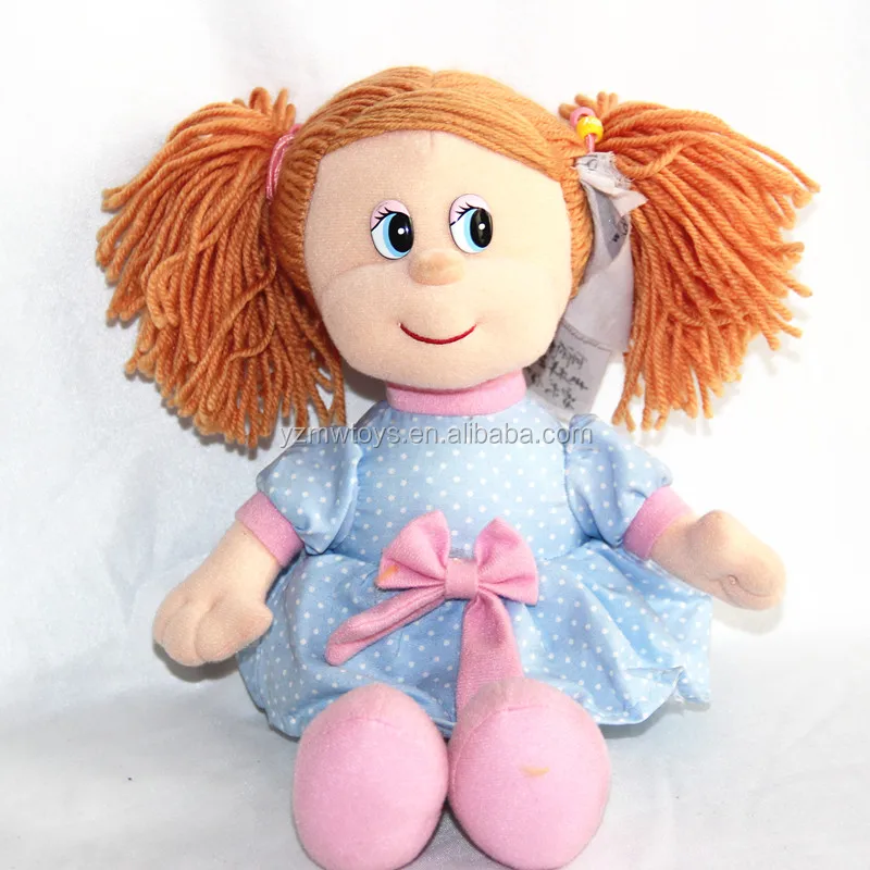 Custom 40cm Wool Braided Soft Plush Rag Doll Girl Buy Rag Doll Girl