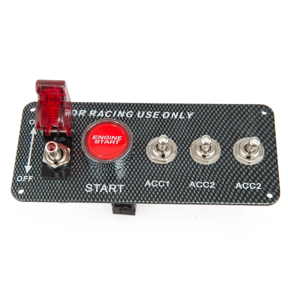 4in1 Carbon Fiber Panel Racing Car Engine Start Push Ignition Switch