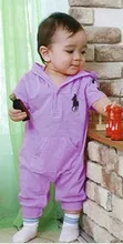 Retail Hooded Baby Romper 100 Cotton Short Sleeves Infant Jumusuit Boys Girls Overall Kids Rompers Children