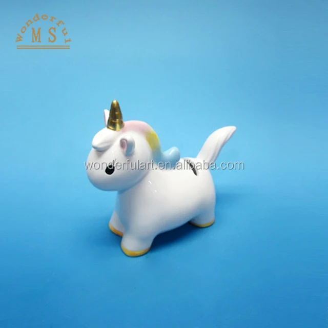 ceramic rainbow hair unicorn design coin bank for easy life, Ceramic unicorn piggy money bank, Promotion Gift Piggy Money box