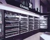 Polish Black Acrylic Shop Fittings Led Wall Display Cabinet For Cosmetic