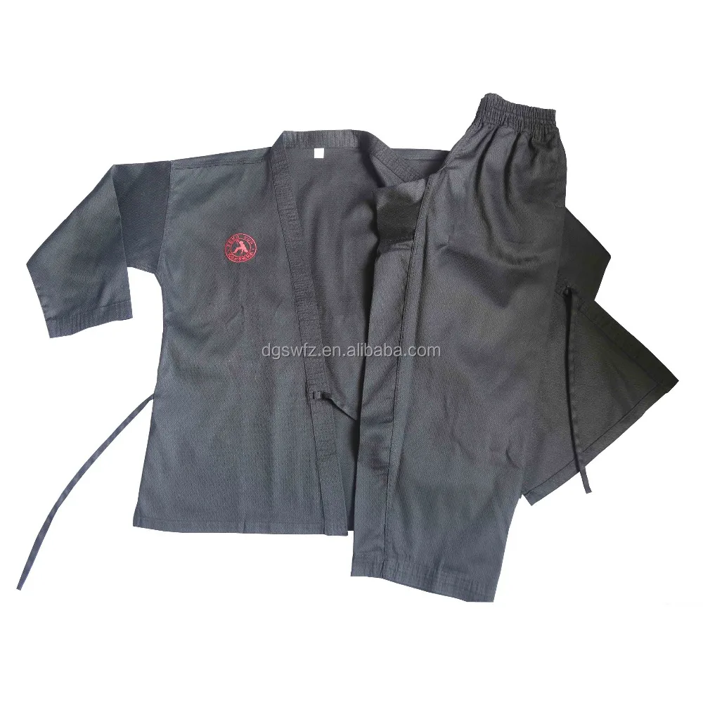 Custom Made Good Fabric Karate Uniform Breathable Fabric Black Karate ...