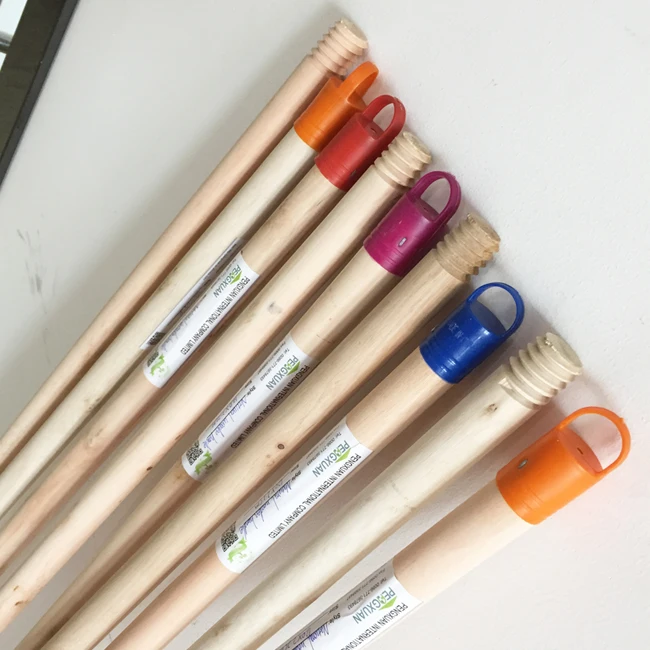 End Cap Italian Screw /thread Natural Wooden Broom Handle 28mm 29 Mm