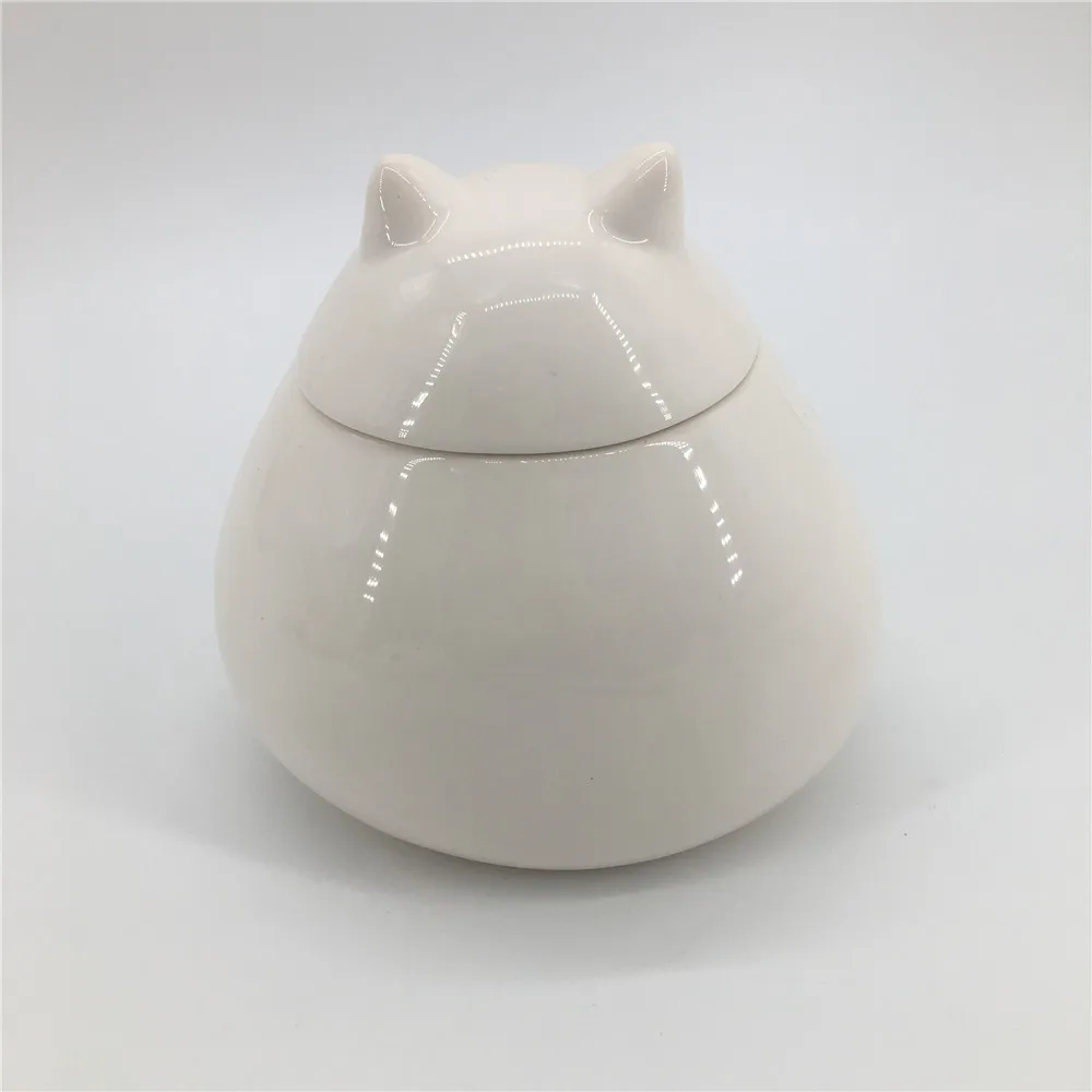 Ceramic Pink Lovely Animal Cat Shaped Decorative Storage Candy Jars