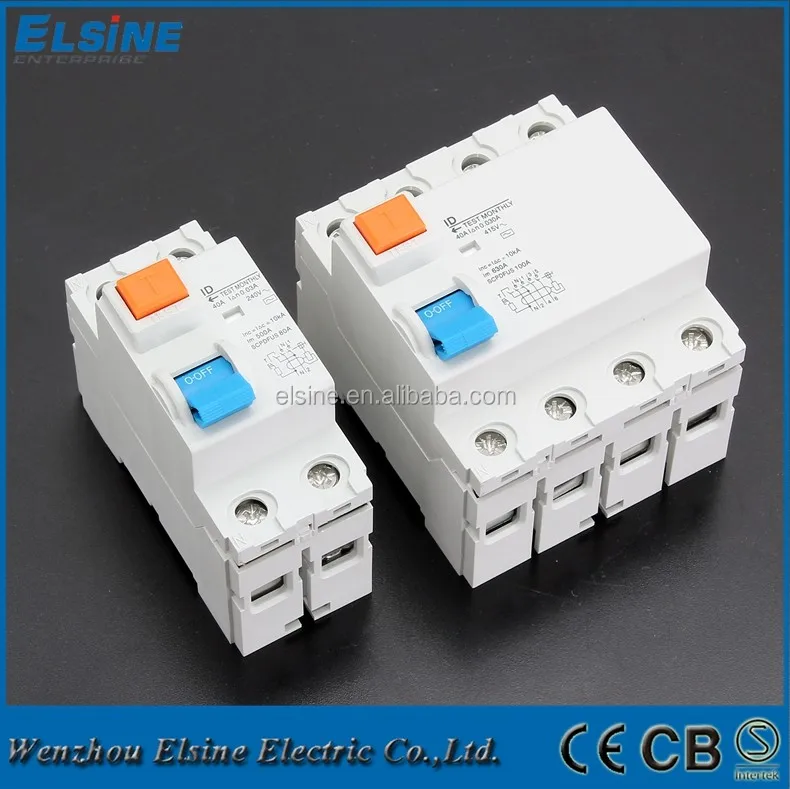 4 Pole ID model RCCB ELCB RCD 16A-100A 230/400V Residual Current