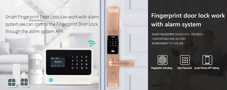 New smart APP control Slider fingerprint door lock with many unlock ways