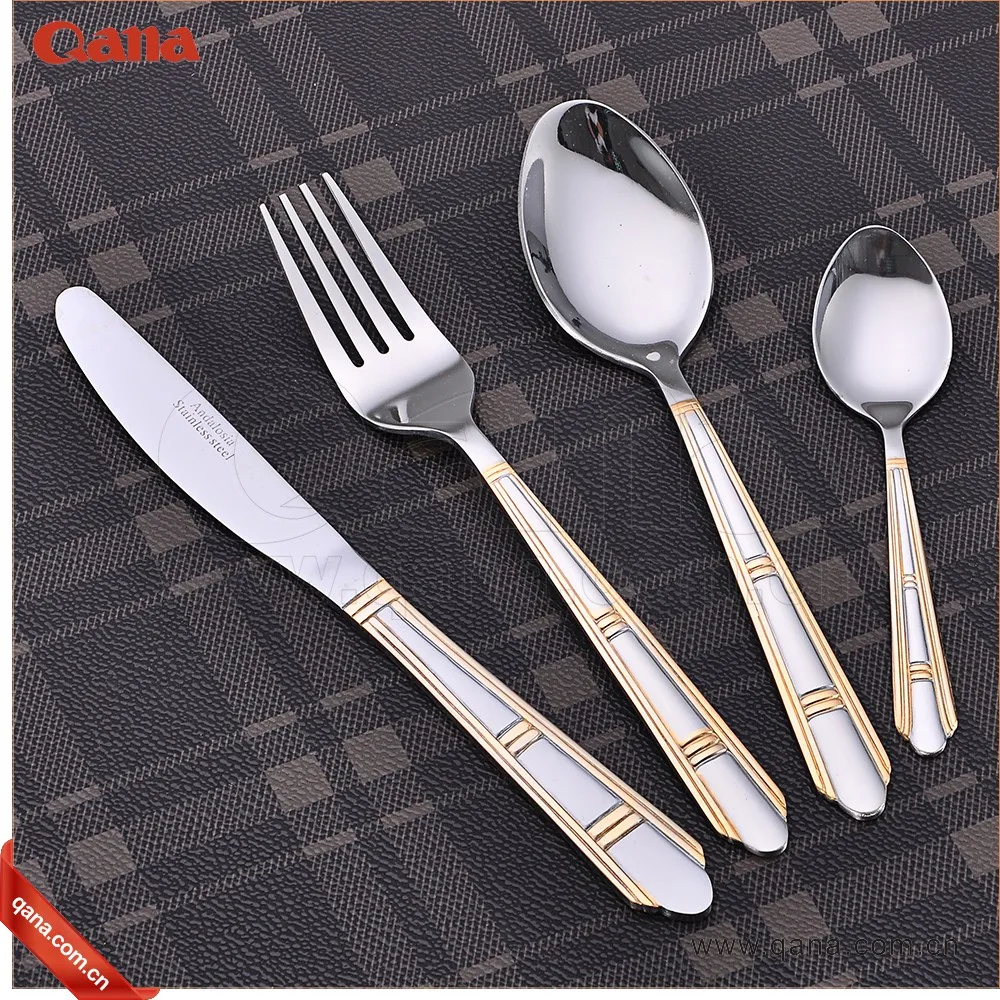 Arabic Style Cutlery Set Qana Wholesale High Grade Wedding Gift Gold