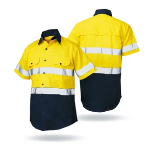 Mens Two Tone 3M Reflective Shirt High Vis Safety breathable work shirts Mens Two Tone 3M Reflective Shirt High Vis Safety breathable work shirts