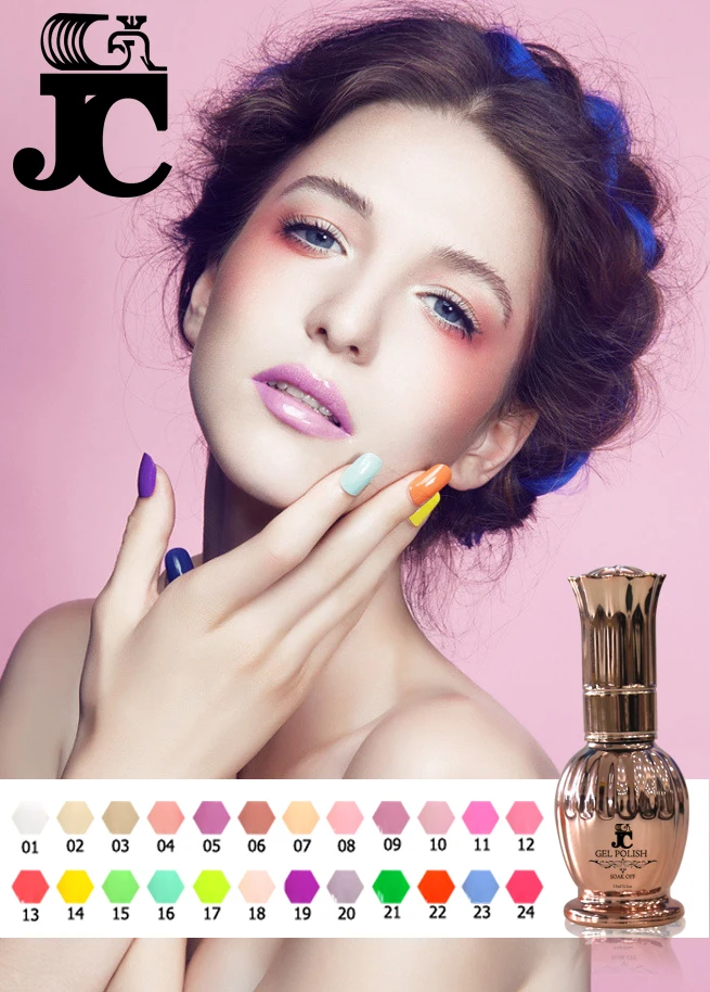JC nail gel polish 6pcs soak off 180 colors gel lacquer UV LED Long lasting Top
