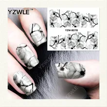 Yzwle 1 folha de DIY unhas de transferência de água Art Sticker / decalques de água prego / prego adesivos acessórios YZW-8078
