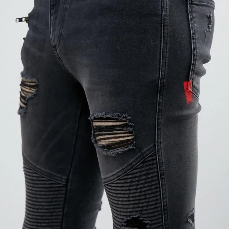 mens black distressed jeans