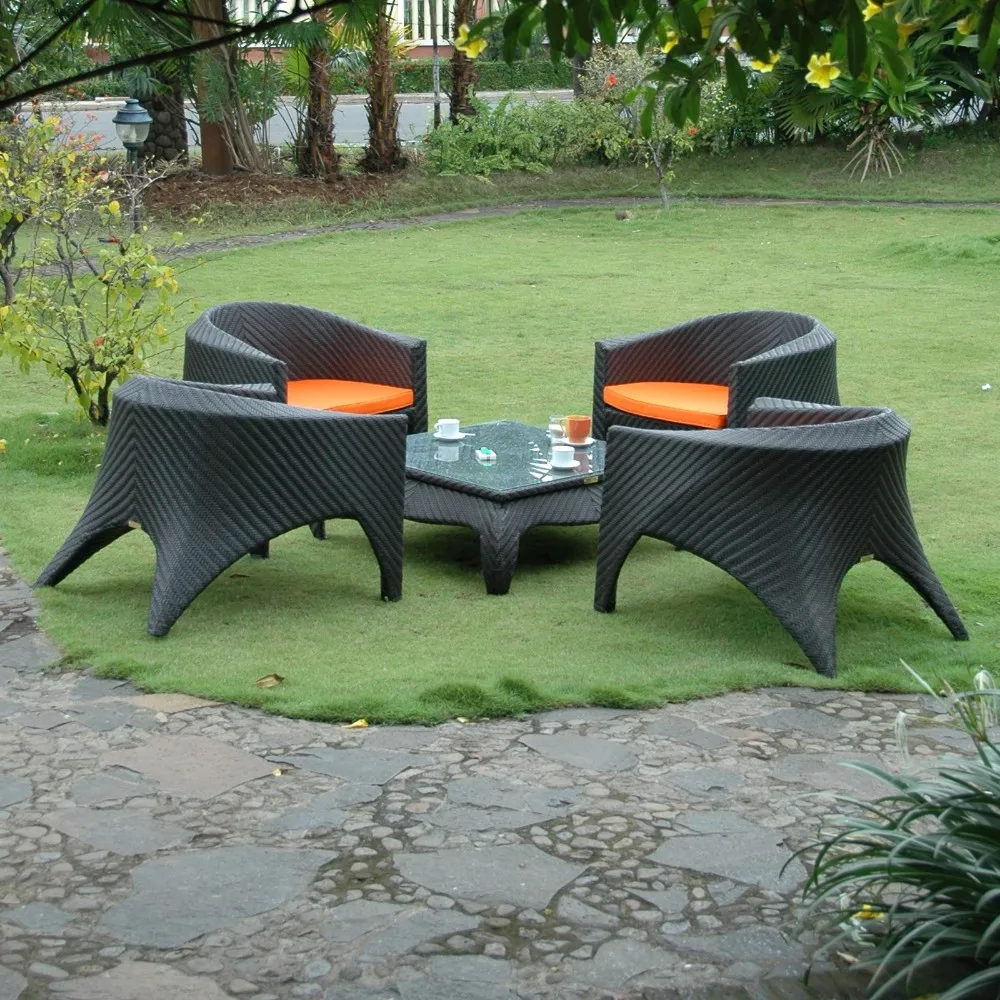 5-Pc-Low-profile-Plastic-Rattan-Woven-Outdoor-Furniture-...