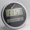 20cm round shape temperature wall clock digital with table stand