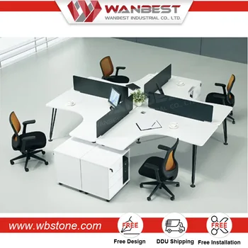 Modern Design 4 People Office Separation Computer Desk Workstation Modern Design 4 People Office Separation Computer Desk Workstation Seating Cubicle