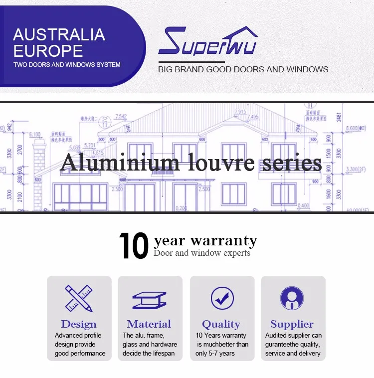 New design product Aluminum Big Blades Bifolding Louver window & door