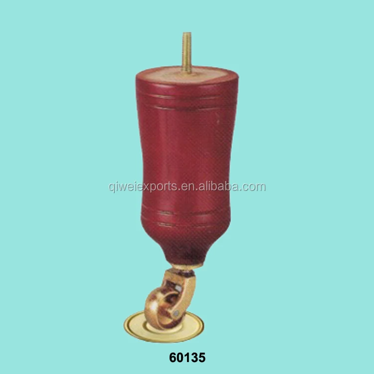 60135 round wood cabinet leg with brass caster.jpg