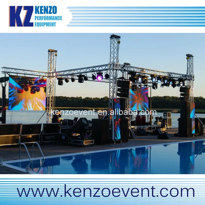 Customized square triangle truss aluminum DJ booth truss lectern