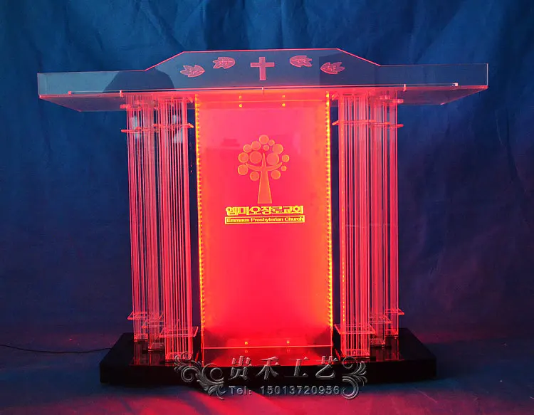 Guiheyun Acrylic Church Pulpit With Crystal Pillarsbishop Pulpit For