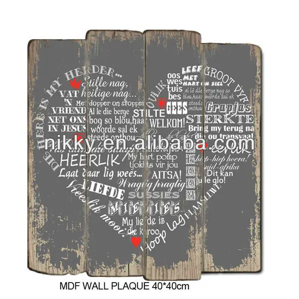 
Heart Shape Word Letter Plaque For Wall Decoration With Customized 