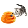 Double Three-layer Spring Mouse Make Cats Play Plate Cat Toy Turntable