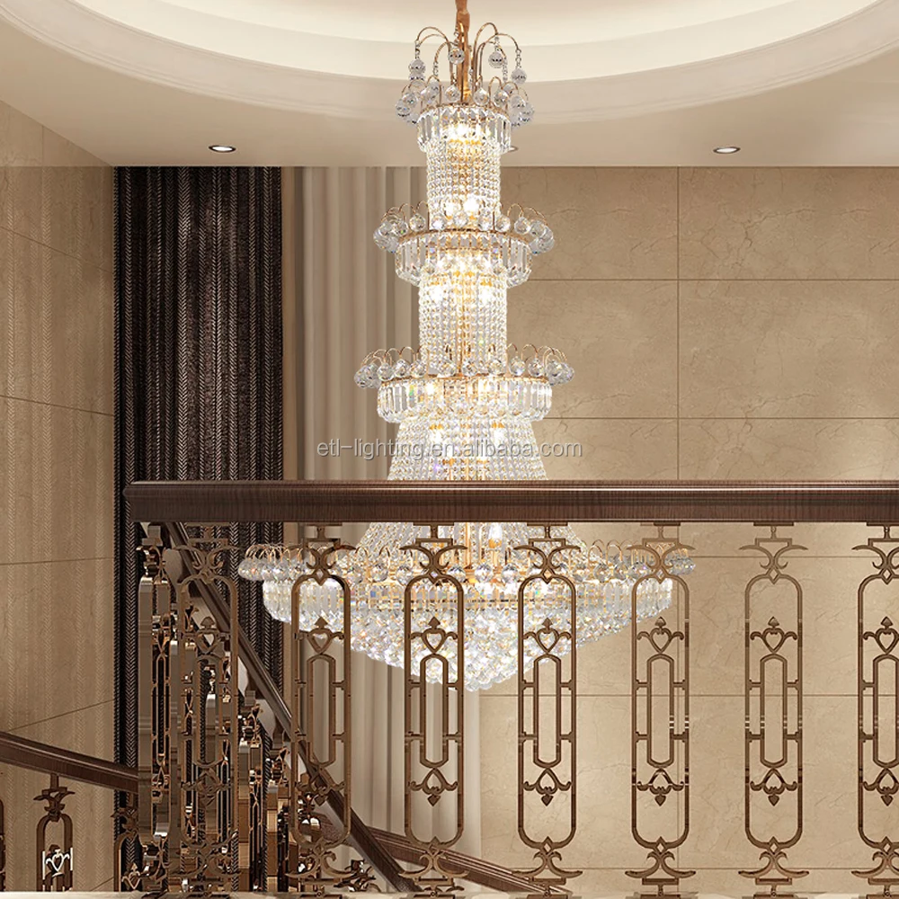Large Pendant Modern Crystal Chandelier Lighting For Hotel High