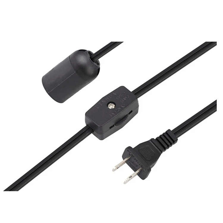 America Us Power Extension Cord 2 Pin Ac Ul Electric Cable Salt Lamp