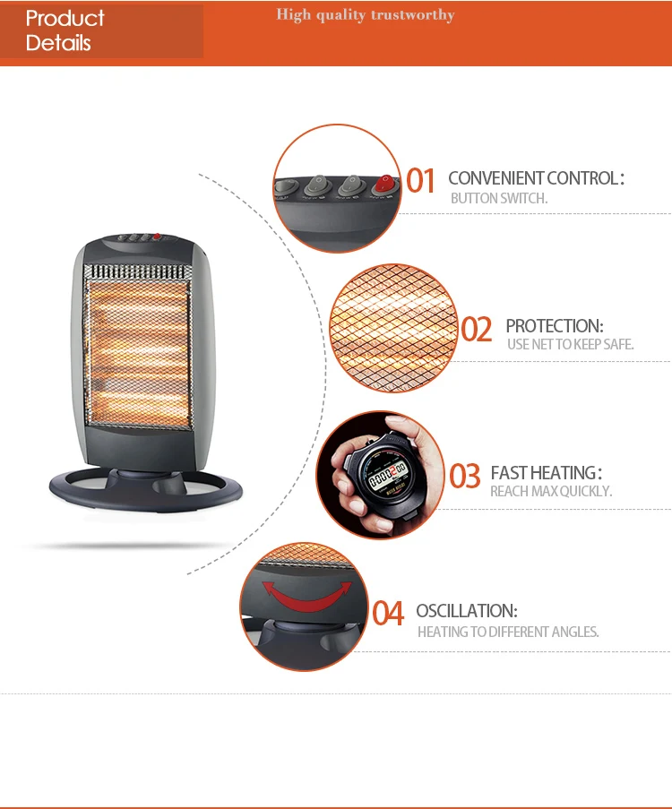 Konwin Halogen Infrared Electric Heater Quartz Carbon Hh10s Buy