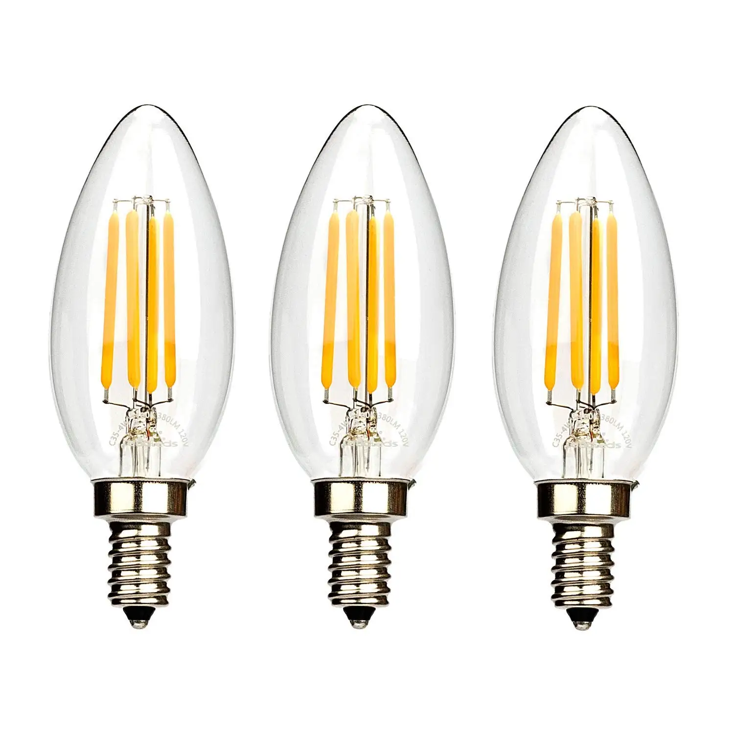 Buy 4Pack LED Candelabra Bulbs 3W,40Watt Light Bulbs Equivalent