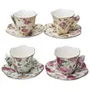 Porcelain Espresso Cup and Saucer with Butterfly Handles