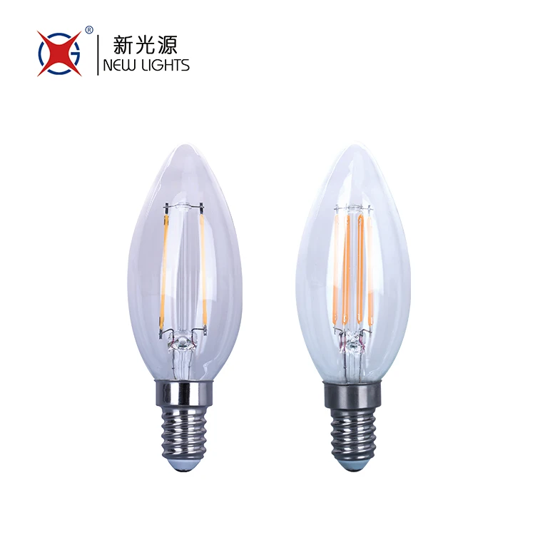 4W Equivalent 40W E12 Base C35 Crystal Candelabra Filament Edison LED Light Bulb