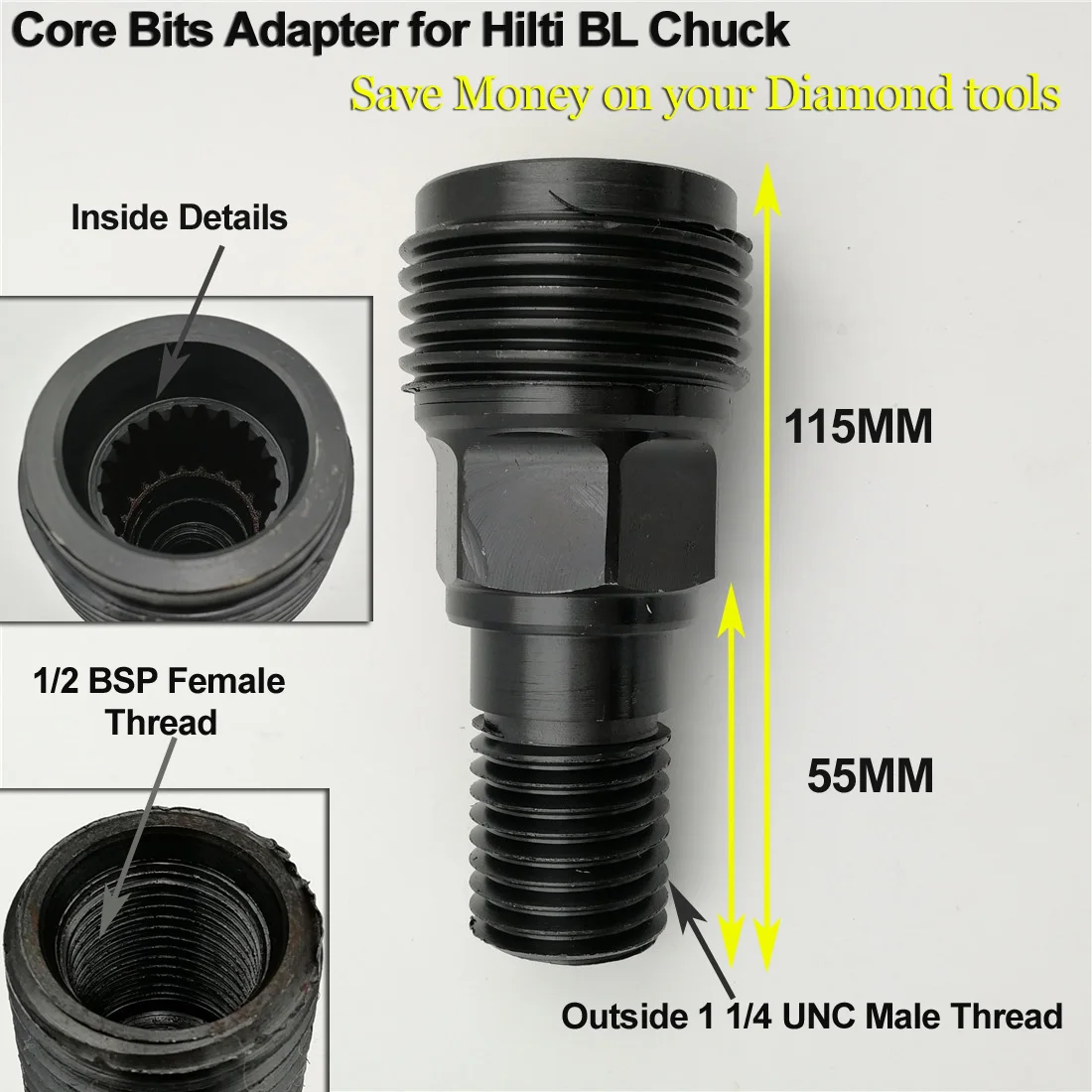 Diamond Core Drill Bit Adapter (ddbl To Ddbs) Dd160e Dd200 Dd250e