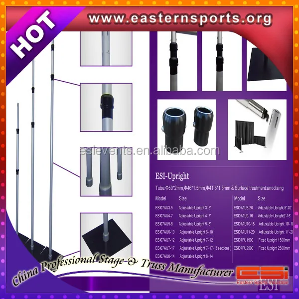 ESI new finished 2.0 telescopic aluminum Pipe and Drape for wedding, curtain stand for wedding decoration