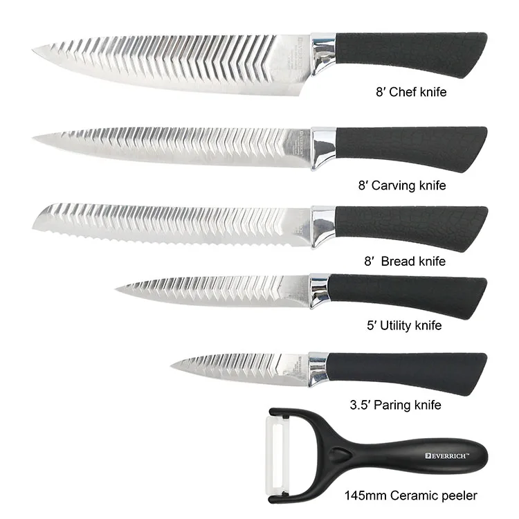 High Quality Funny Kitchen Knife 6pcs Stainless Steel Knife Set With Pp