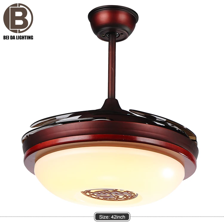 High quality 42 inch 36W LED wall controlled ceiling fan with hidden blades