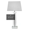 Top quality modern crushed crystal bedside mirrored table lamp with shade