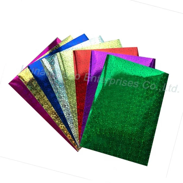 A4 Size 250gsm 10 Colors Assorted Holographic Laser Paper For Scrapbook