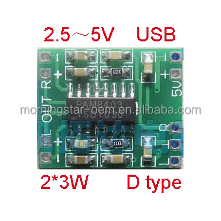 Mini Amplificador Amp Board 3W+3W USB Fuente de alimentación DC 5V-Venta